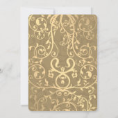 自分だけのヴィンテージ オルネイト メタリック パターンを作成 招待状 (裏面)