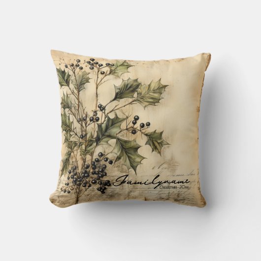 自分だけのヴィンテージ ダーク ウィンター ベリーを作ろう クッション (正面)
