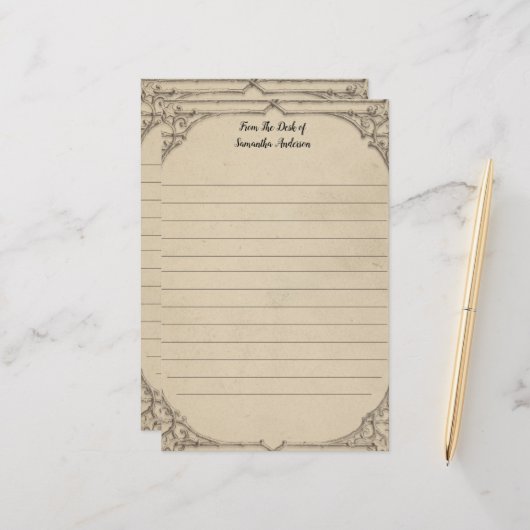 自分だけのヴィンテージ ディストレス アンティーク パーソナル 便箋 (正面/裏面インサイチュ)