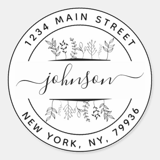 自分だけの丸い遊び心のある手描きの葉を作ろう ラウンドシール (正面)