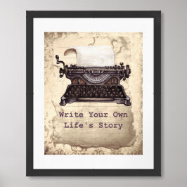 自分だけの人生を書くレトロなヴィンテージタイプライター ポスター