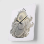 自分だけの優しいマリ・ムーンを雲の中に創れ スクエア壁時計 (傾斜)