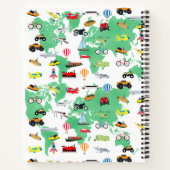 自分だけの冒険が待っている世界地図の乗り物 ノートブック (裏面)