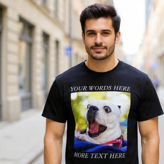 自分だけの写真とテキスト Tシャツ