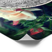 自分だけの写真のピンクのバラと花芽のフレームを作ろう ポスター (角)