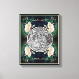 自分だけの写真のペコピンクのバラと花芽を飾ったフレーム キャンバスプリント