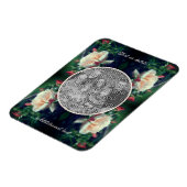 自分だけの写真を使ったピンクのバラと蕾のフレームを作成 マグネット (左側)