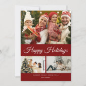 自分だけの写真コラージュを作成しよう 赤い背景 シーズンカード (正面)