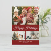 自分だけの写真コラージュを作成しよう 赤い背景 シーズンカード (スタンド正面)