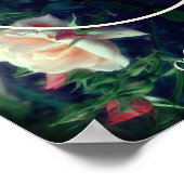 自分だけの写真フレーム - 薔薇（桃色）＆蕾 - ポスター (角)