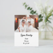 自分だけの写真招待状でスパパーティー ポストカード (スタンド正面)