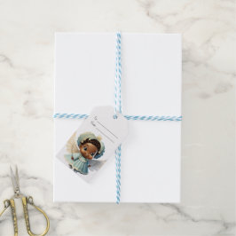 自分だけの可愛い黒人少女クリスマスエンジェルを作成 ギフトタグ