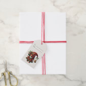 自分だけの恥ずかしがりなクリスマスのプレイドの小人とベルを作る ギフトタグ (より糸付き)
