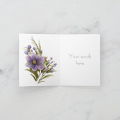 自分だけの春のウサギと野の花を作成 カード (内部)