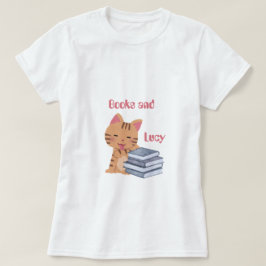 自分だけの本と猫 Tシャツ