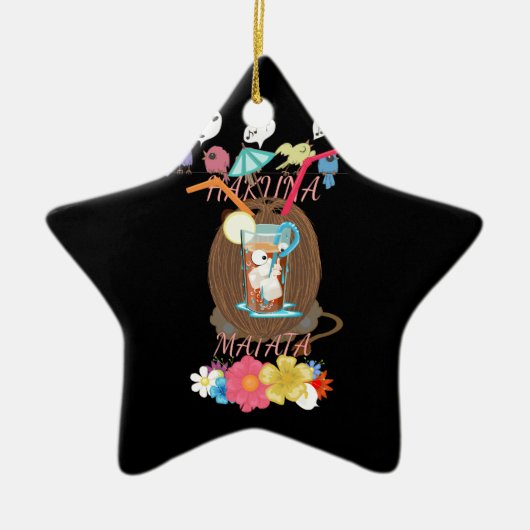 自分だけの楽しい夏のビーチパーティーを作ろう セラミックオーナメント (正面)