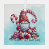 自分だけの気品あふれるペッパーミントのクリスマス・ノームを作ろう ガラスオーナメント (裏面)