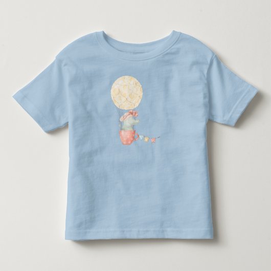 自分だけの浮遊する可愛いワニの女の子を作成 トドラーTシャツ (正面)