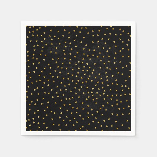 自分だけの無地ブラックとゴールドを作成 スタンダードカクテルナプキン (正面)