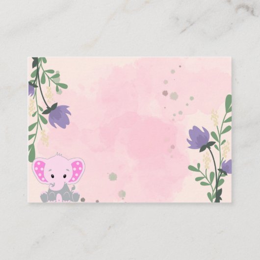 自分だけの特別なベビーシャワー(女の子編)- 作成はこちら エンクロージャーカード (裏面)