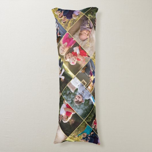 自分だけの特別な14枚の写真を飾ったおしゃれなコラージュを作ろう ボディピロー (正面縦)