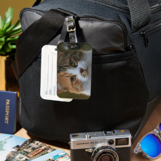 自分だけの猫のペット写真カスタムピクチャーを作成 ラゲッジタグ