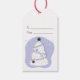 自分だけの紫のクリスマスツリーを作ろう ギフトタグ