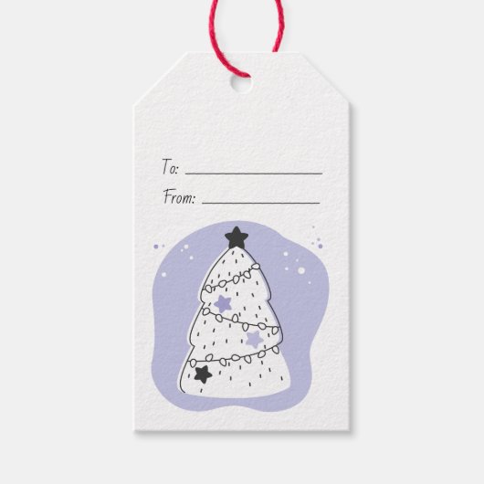 自分だけの紫のクリスマスツリーを作ろう ギフトタグ (正面)