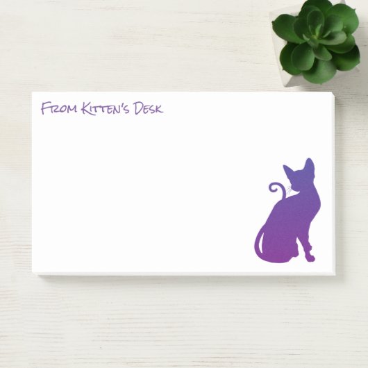 自分だけの紫の猫のシルエットを作成 ポストイット (オフィス)