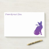 自分だけの紫の猫のシルエットを作成 ポストイット (デスク)