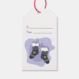 自分だけの紫の靴下のクリスマスを作ろう ギフトタグ