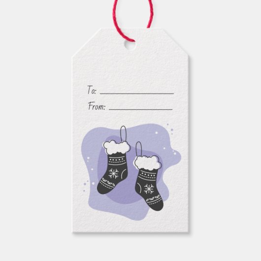自分だけの紫の靴下のクリスマスを作ろう ギフトタグ (正面)