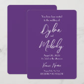 自分だけの紫色のウェディングを作成 招待状 (正面/裏面)