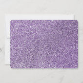 自分だけの紫色のグリッター結婚式の出欠確認カードを作成 招待状 (裏面)