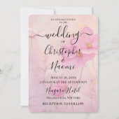 自分だけの繊細なピンクの野の花を作成する 招待状 (正面)