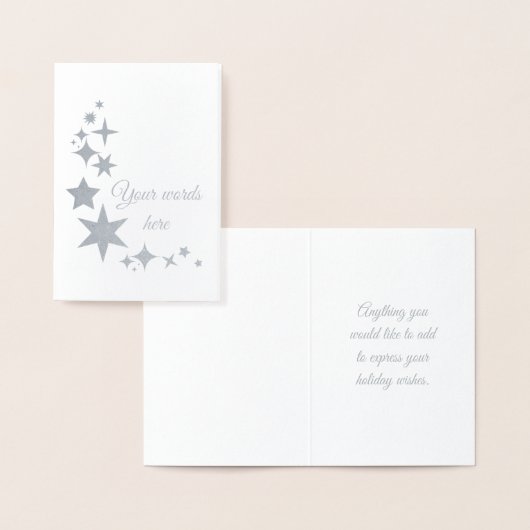 自分だけの美しい銀の冬の星を作ろう 箔カード (ディスプレー)