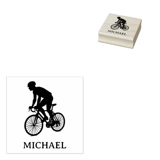 自分だけの自転車ライダー ラバースタンプ (押印)