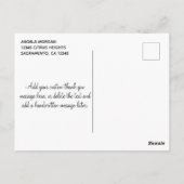 自分だけの花の写真のサンキューメッセージを作成 ポストカード (裏面)