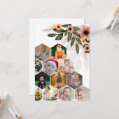 自分だけの花の12枚の写真コラージュをデザイン カード (正面/裏面インサイチュ)