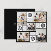 自分だけの花の5枚の写真コラージュをデザイン シーズンカード (正面/裏面)