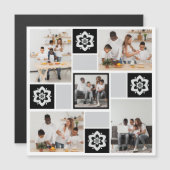 自分だけの花の5枚の写真コラージュをデザイン マグネット招待状 (正面/裏面)