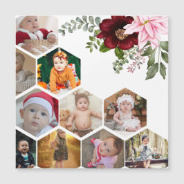 自分だけの花柄10枚写真コラージュをデザイン