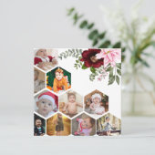 自分だけの花柄10枚写真コラージュをデザイン カード (スタンド正面)