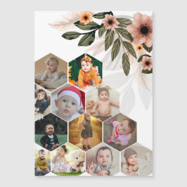 自分だけの花柄12枚写真コラージュをデザイン