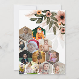 自分だけの花柄12枚写真コラージュをデザイン カード