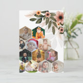 自分だけの花柄12枚写真コラージュをデザイン シーズンカード (スタンド正面)