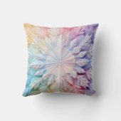 自分だけの虹色クリスマスの紙の雪の結晶を作ろう クッション (裏面)