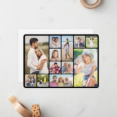 自分だけの角丸12枚写真コラージュを作成 ノートカード (正面/裏面インサイチュ)