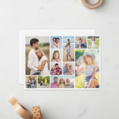 自分だけの角丸12枚写真コラージュを作成 ノートカード (正面/裏面インサイチュ)