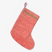 自分だけの輝く赤 スモールクリスマスストッキング (正面 (吊り時))